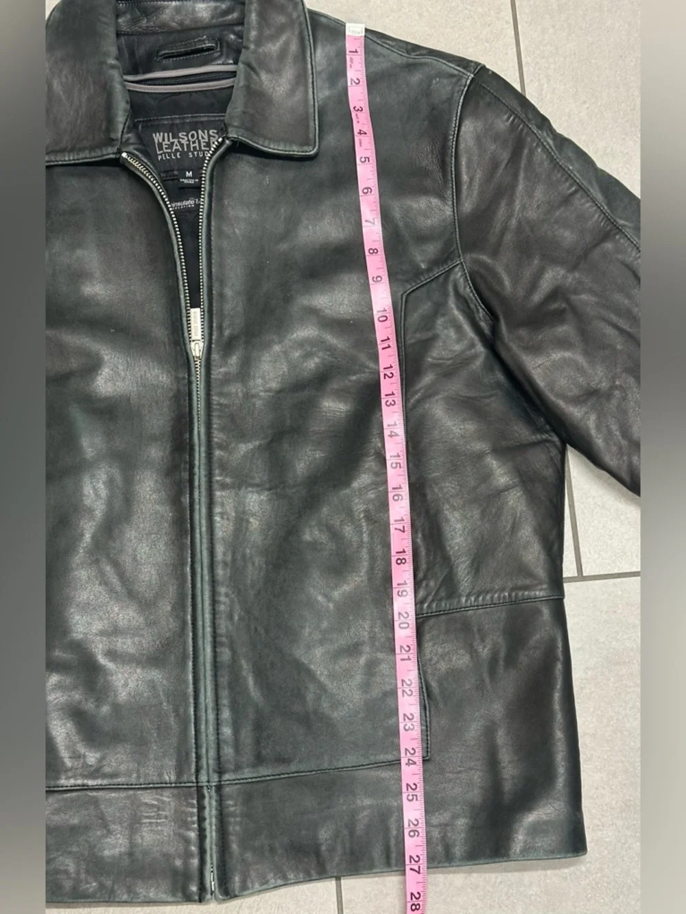 VTG Men’s Black WILSONS LEATHER JACKET Medium Pelle Studio Removable Lining - Picture 11 of 12